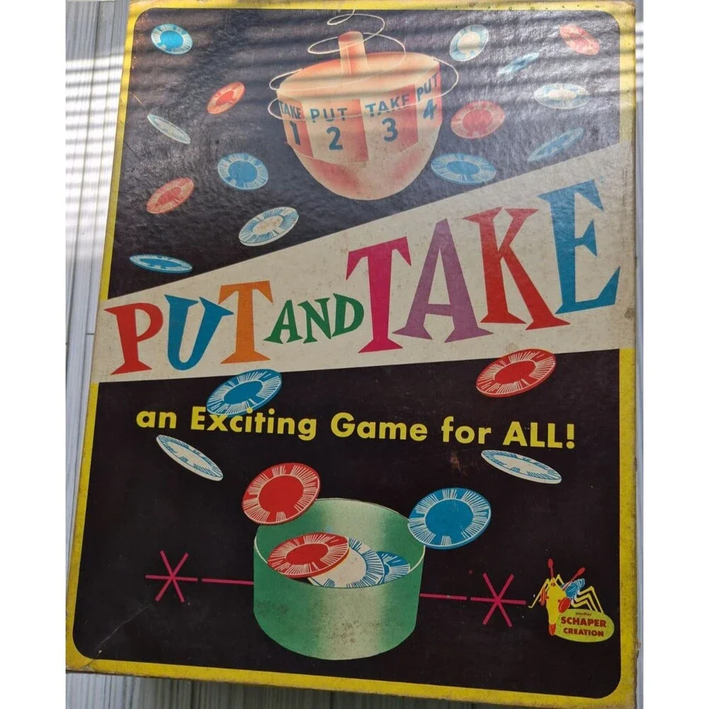 Vintage 1956 Schaper Put and Take Casino Dice Game Complete Boxed Set Rare